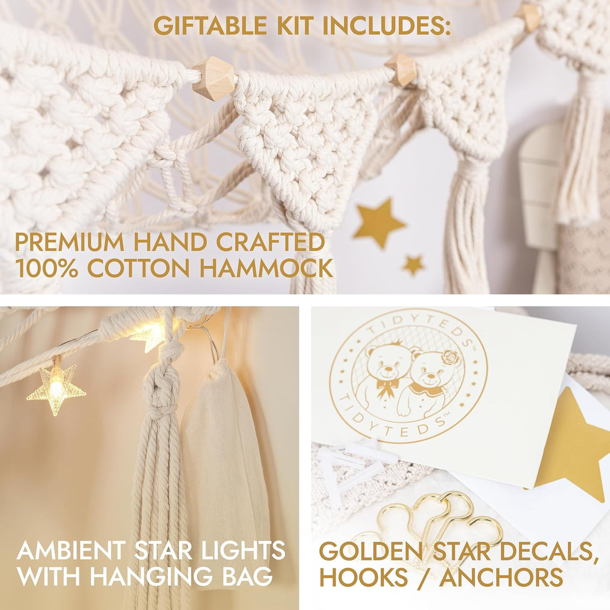 Hamaca de Almacenamiento Macrame DreamLights para Juguetes Plush