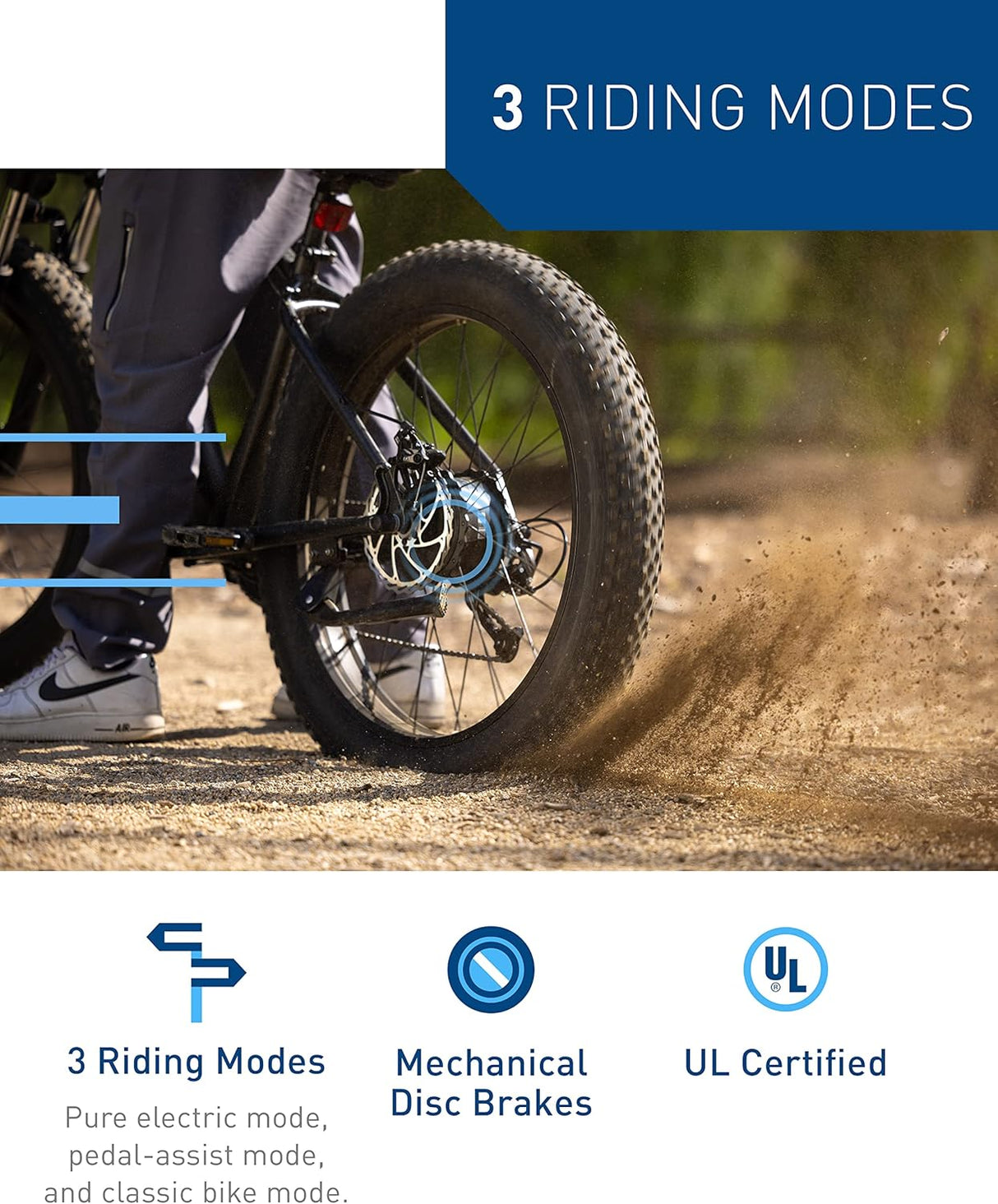 Bicicleta eléctrica Hiboy P6, 1000W, 62.1 millas, 26” fat tire