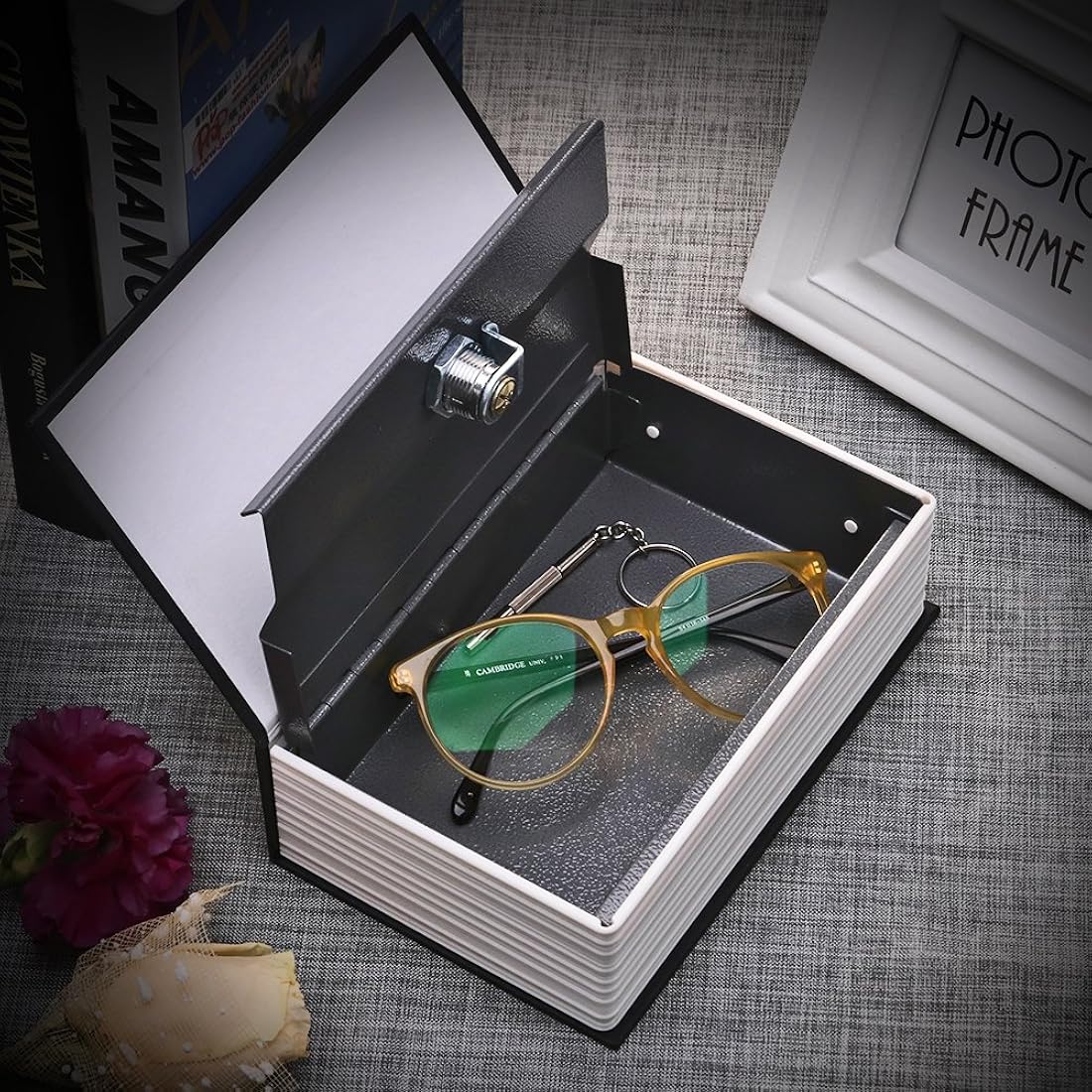 caja de dinero en forma de diccionario