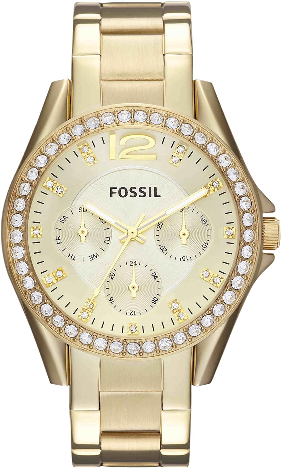 Reloj para mujer con detalles de cristal y pulsera de acero