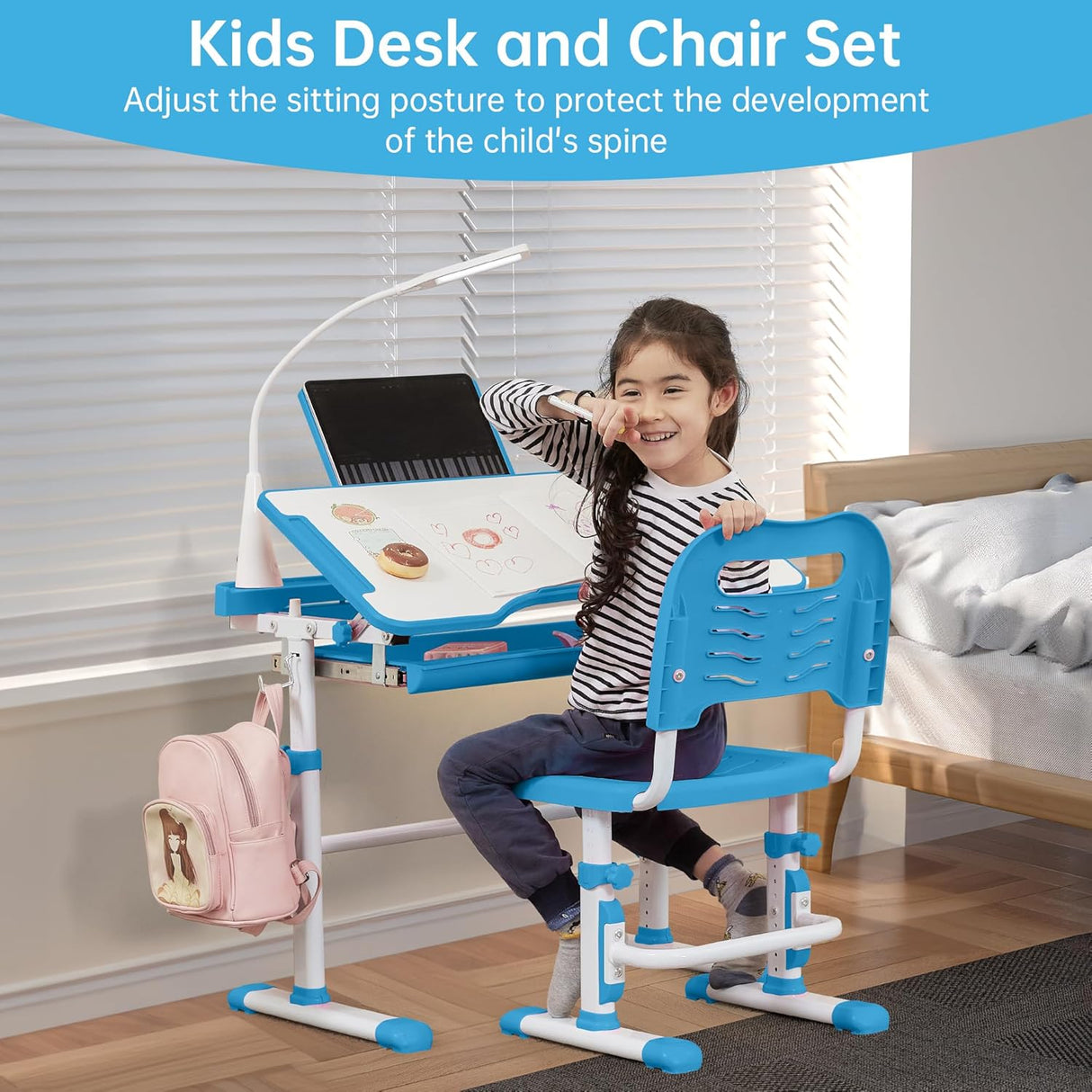 Escritorio y Silla Infantil, Estación de Trabajo Interactiva