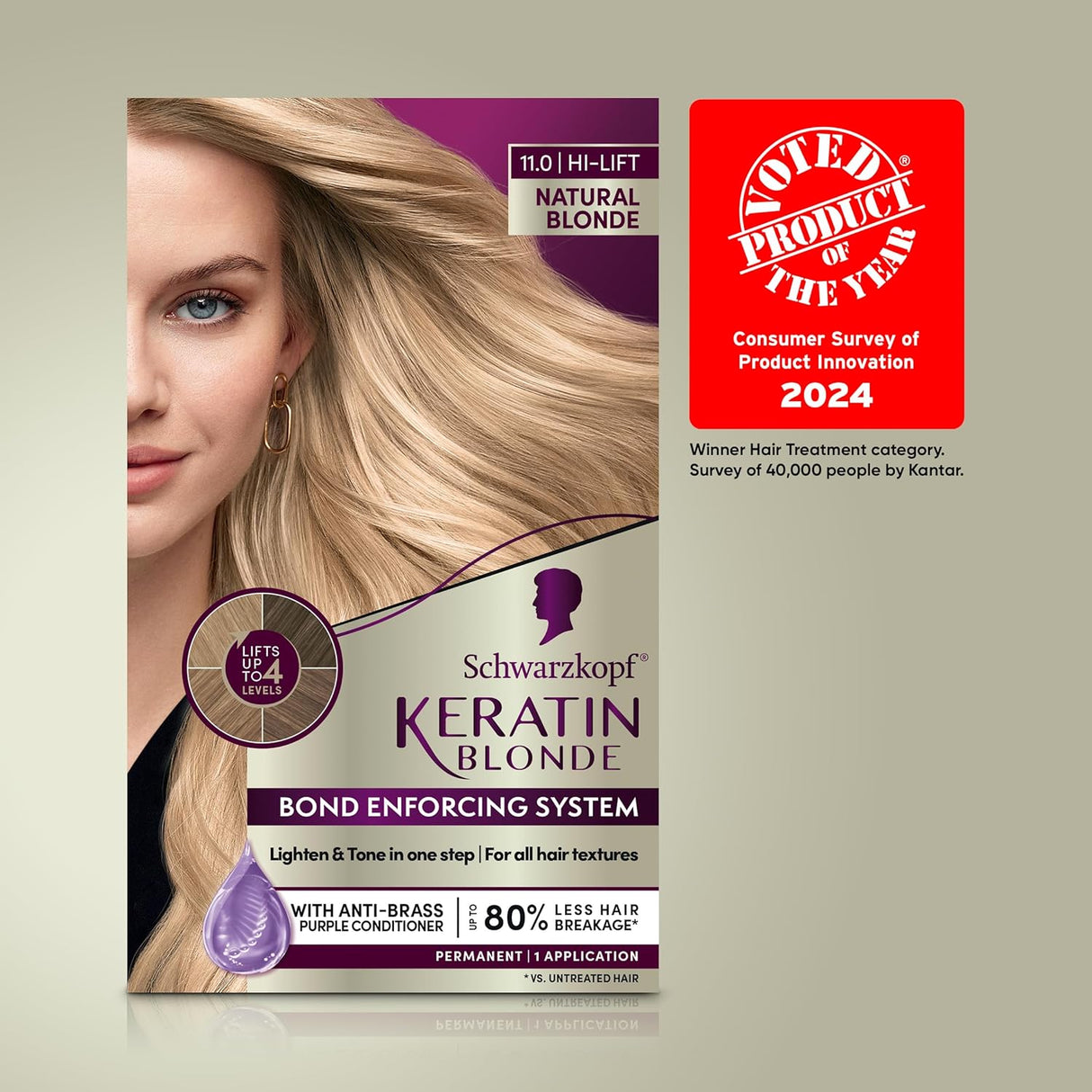 Tinte permanente de keratina - Rubio natural 11.0 Hi-Lift