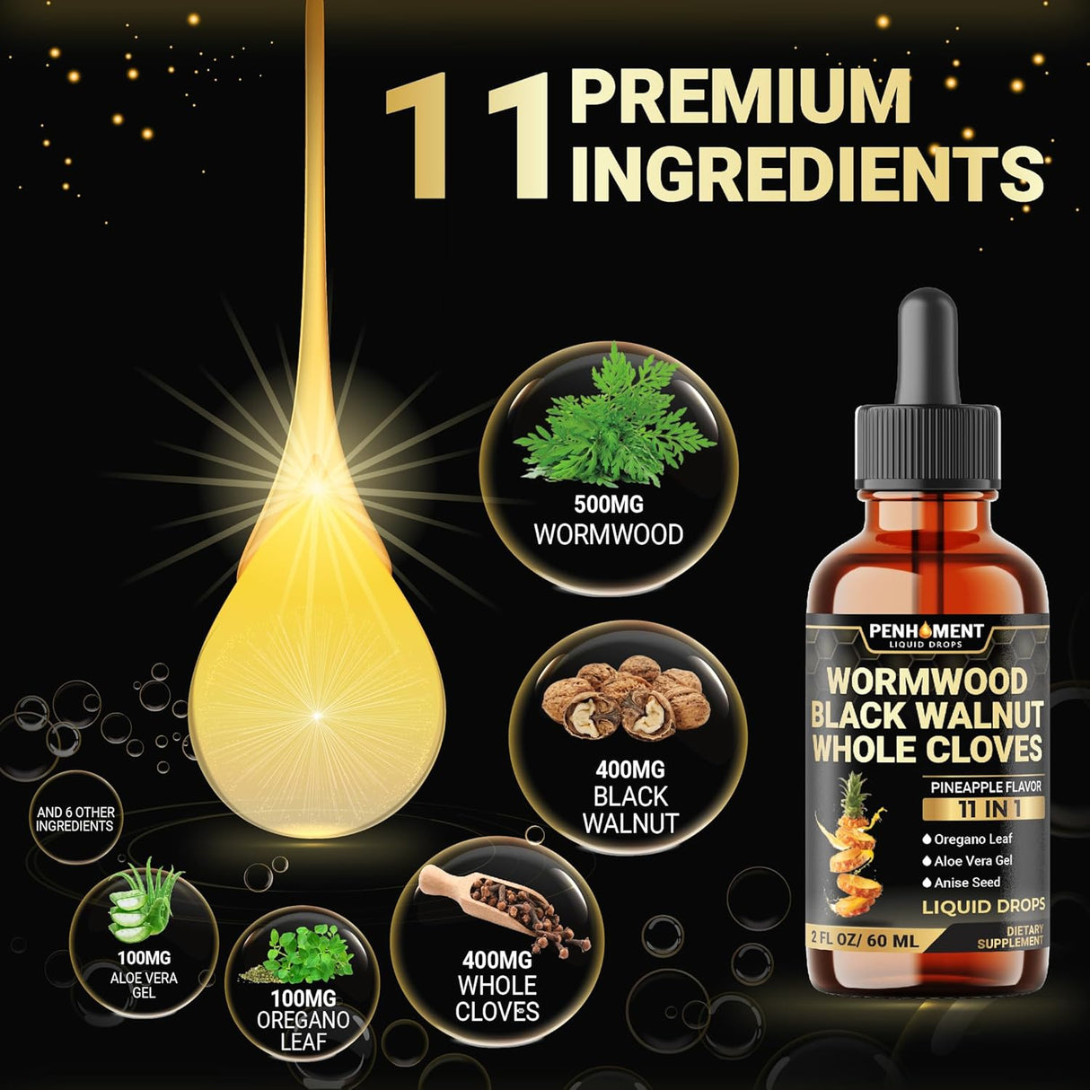 Tinte de Black Walnut Wormwood Cloves 2100mg 2FLOZ