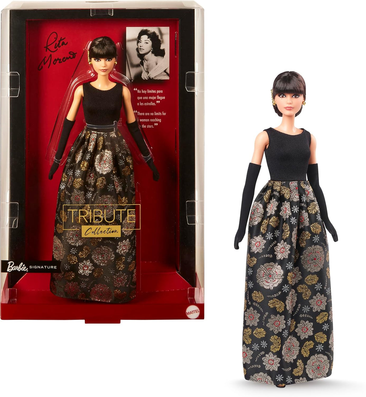 Muñeca Coleccionista Rita Moreno, Barbie, Gown, Guantes, Modelo 2023