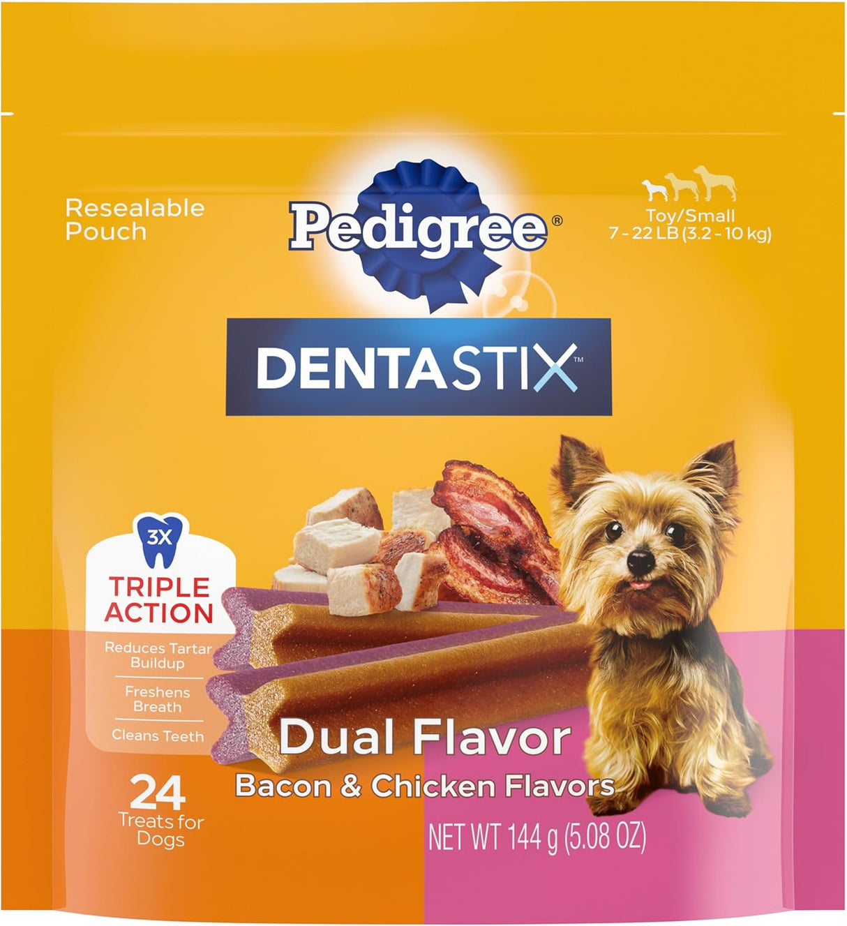 Dentastix Sabor Doble para Perros Pequeños, Pedigree, 24 Treats