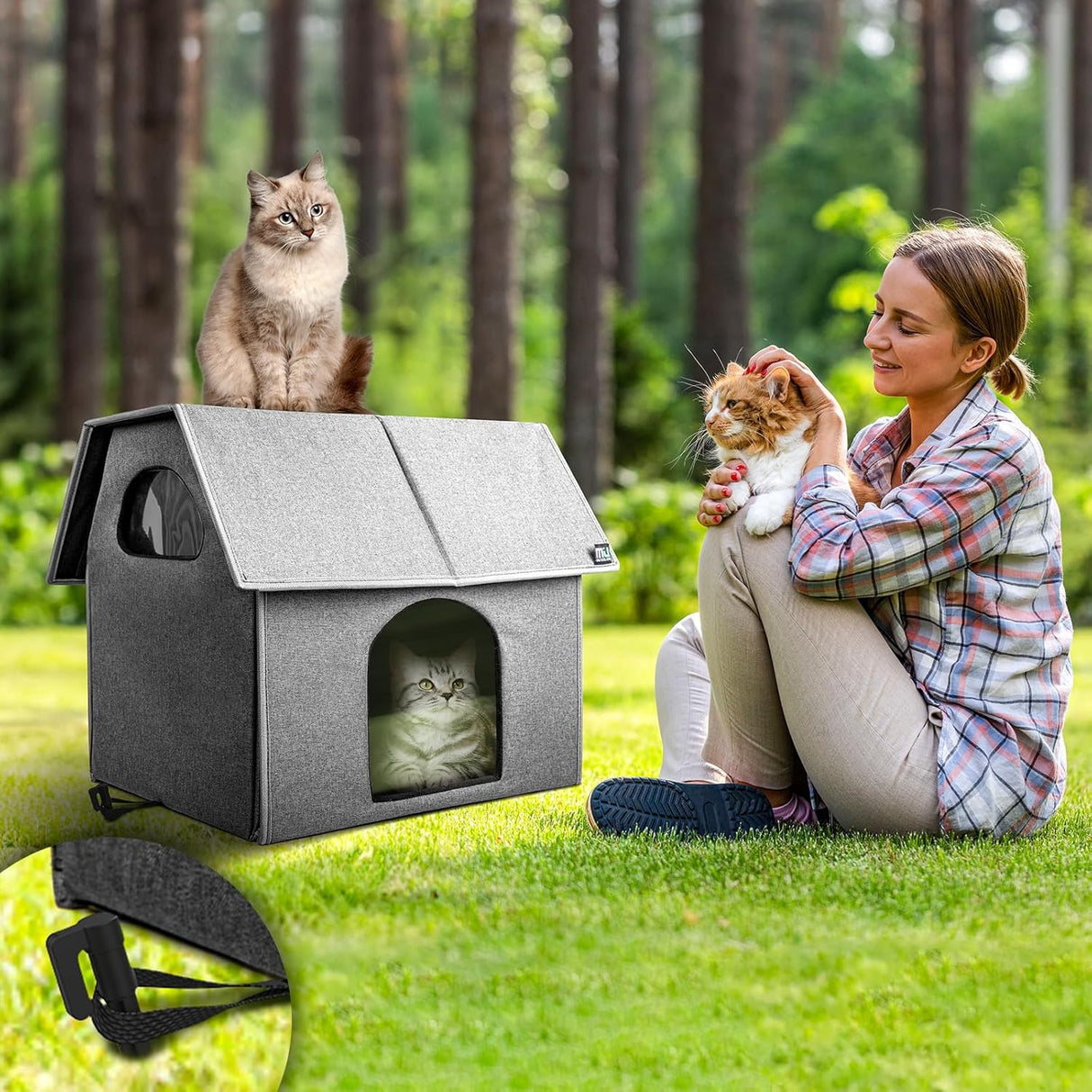 Casa para Gatos MIU Color, Aislada, Grande, 17.1 x 15 x 16.6