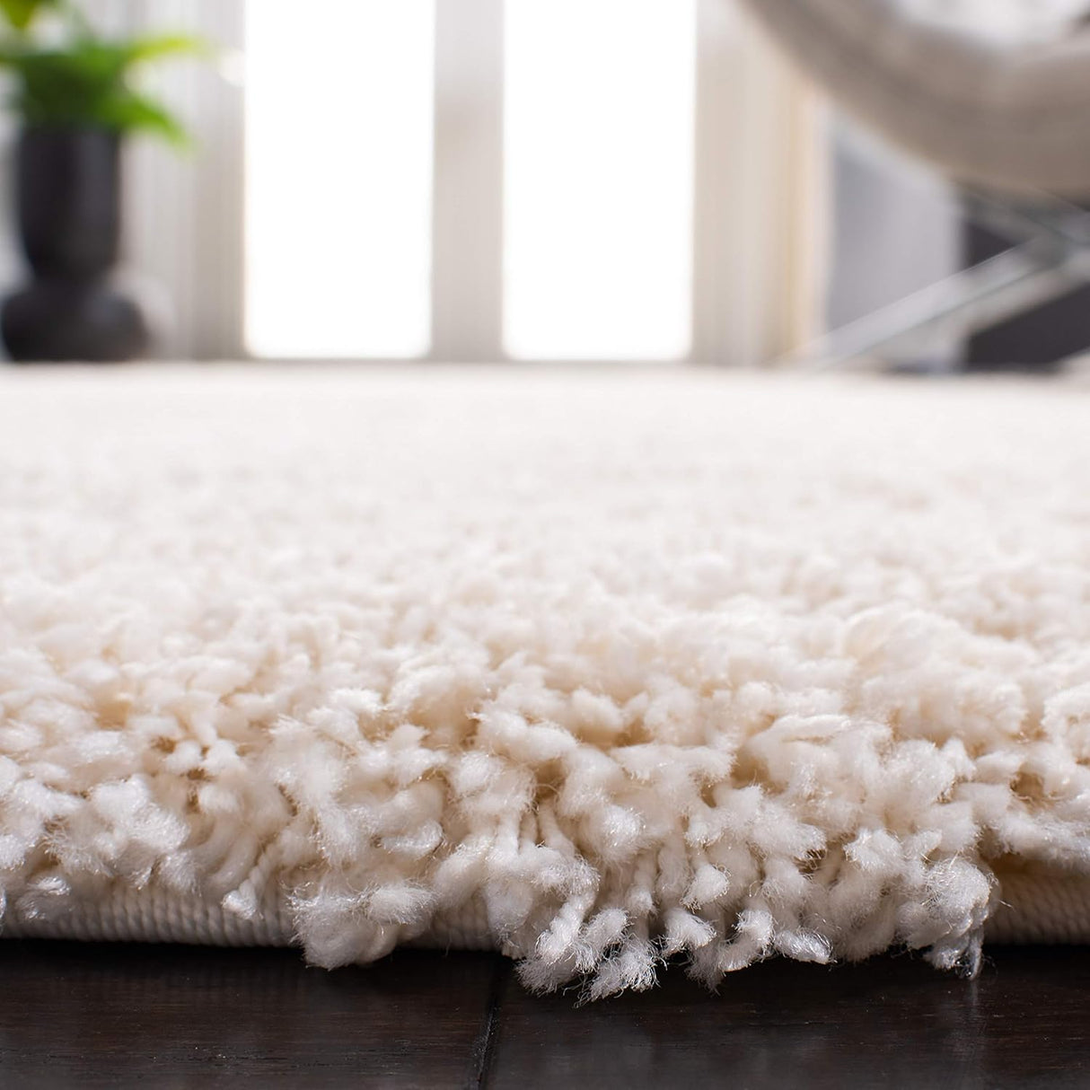 Alfombra de área shag premium 3' cuadrada SG151, 2 pulgadas gruesa