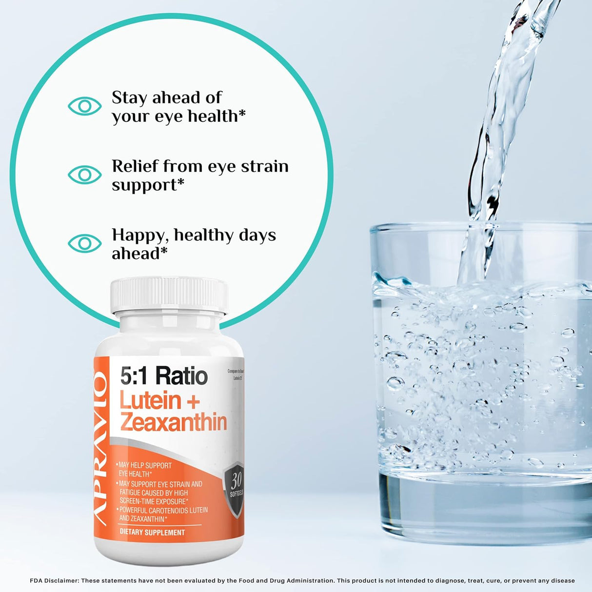 Suplemento de Luteína + Zeaxantina para la vista, 30 softgels