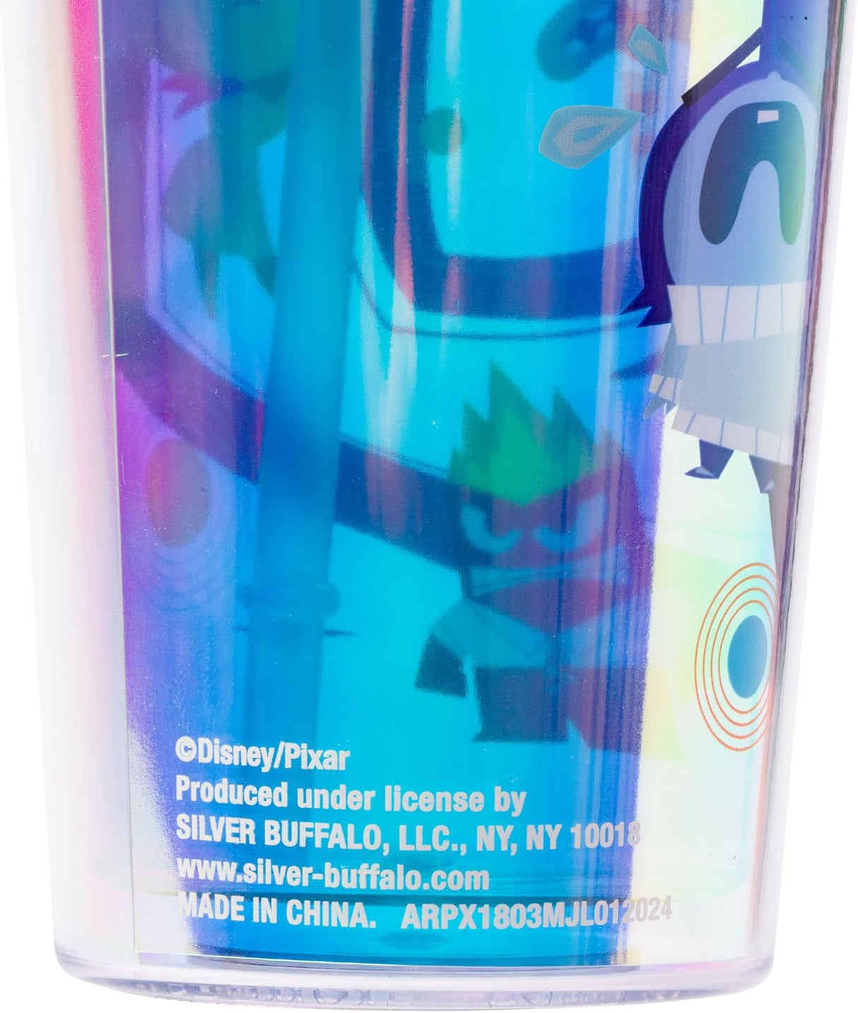 Vaso Frío Pixar Inside Out 2 con Tapa y Popote 24 oz