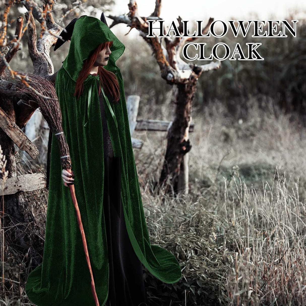 Disfraces de capa unisex con capucha verde talla única