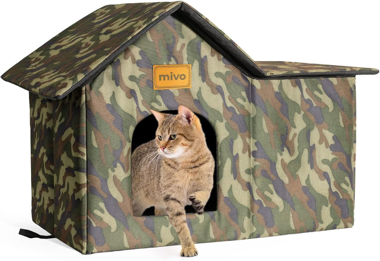 Casa para gatos Mivo, resistente y portátil, para invierno.