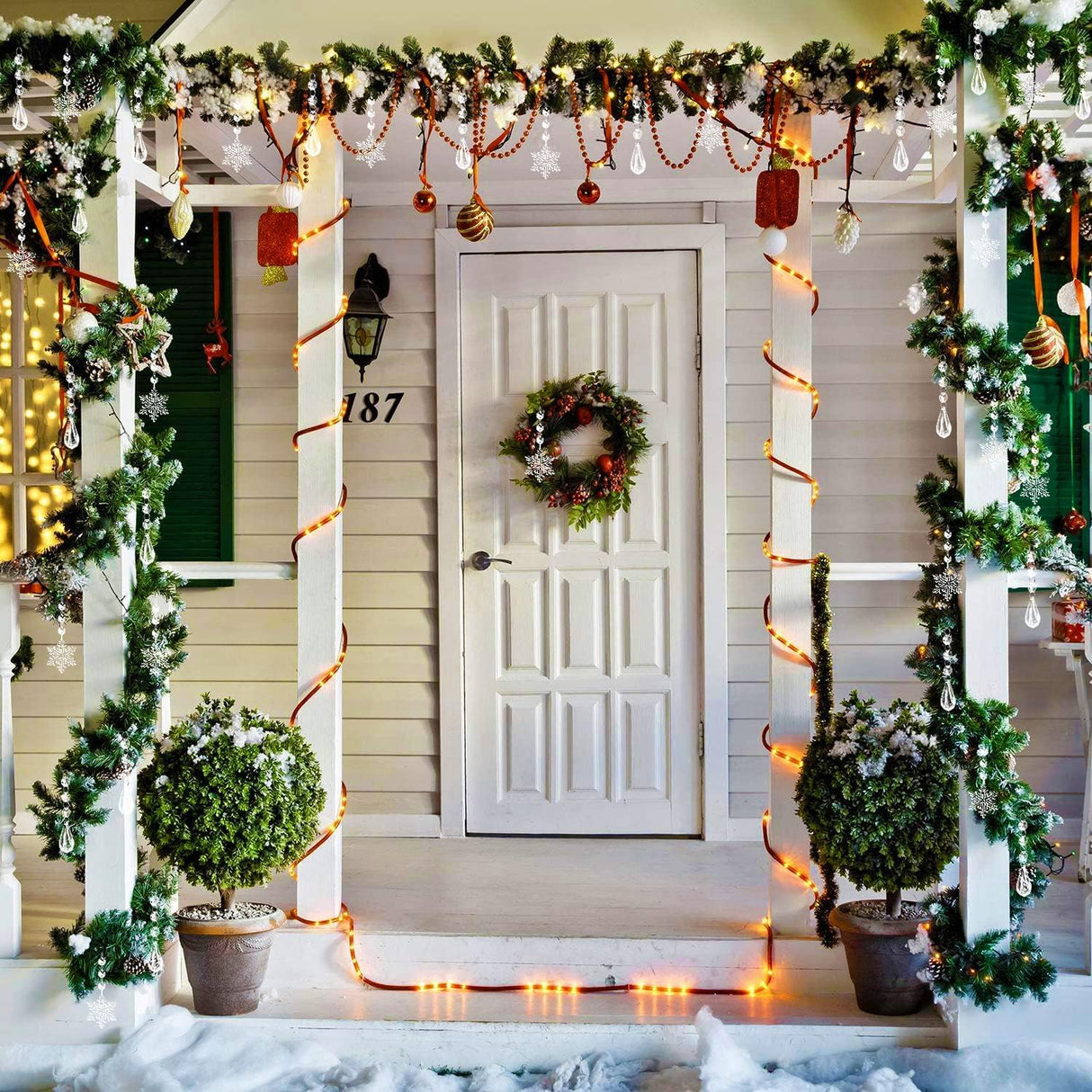 Decoraciones de Cristal para Árbol YUJUN 38PCS Copos de Nieve