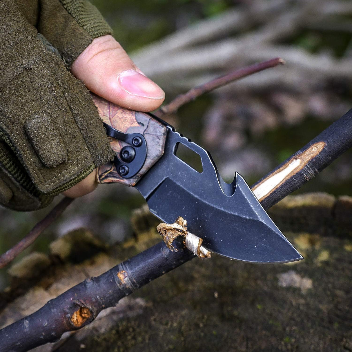Cuchillo de Bolsillo Plegable con Abridor y Rompevidrios