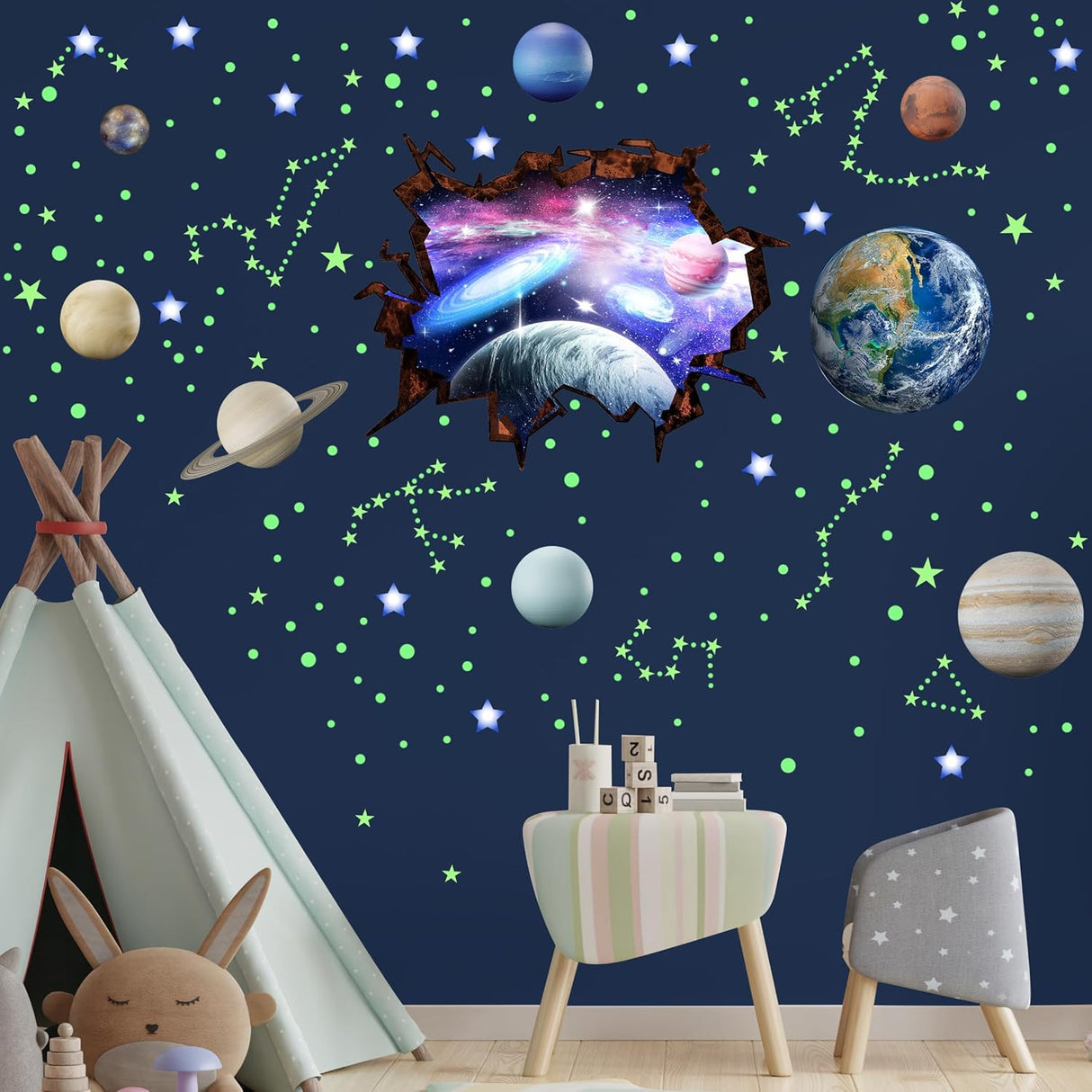 Vinilos de Pared Estrellas y Planetas, Decal Space Kids Room