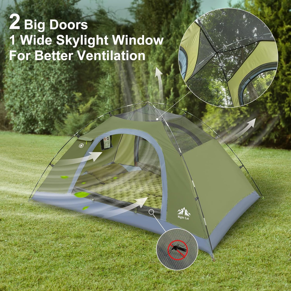 Tienda Nocturna: Tienda Camping 1-2 Personas, Compacta y Ligera