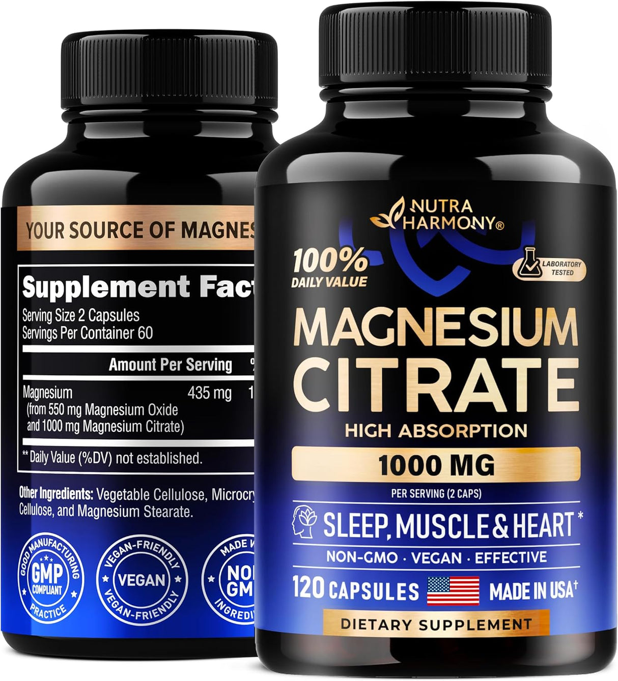 Cápsulas de Citrato de Magnesio 1000 mg - Alta Absorción