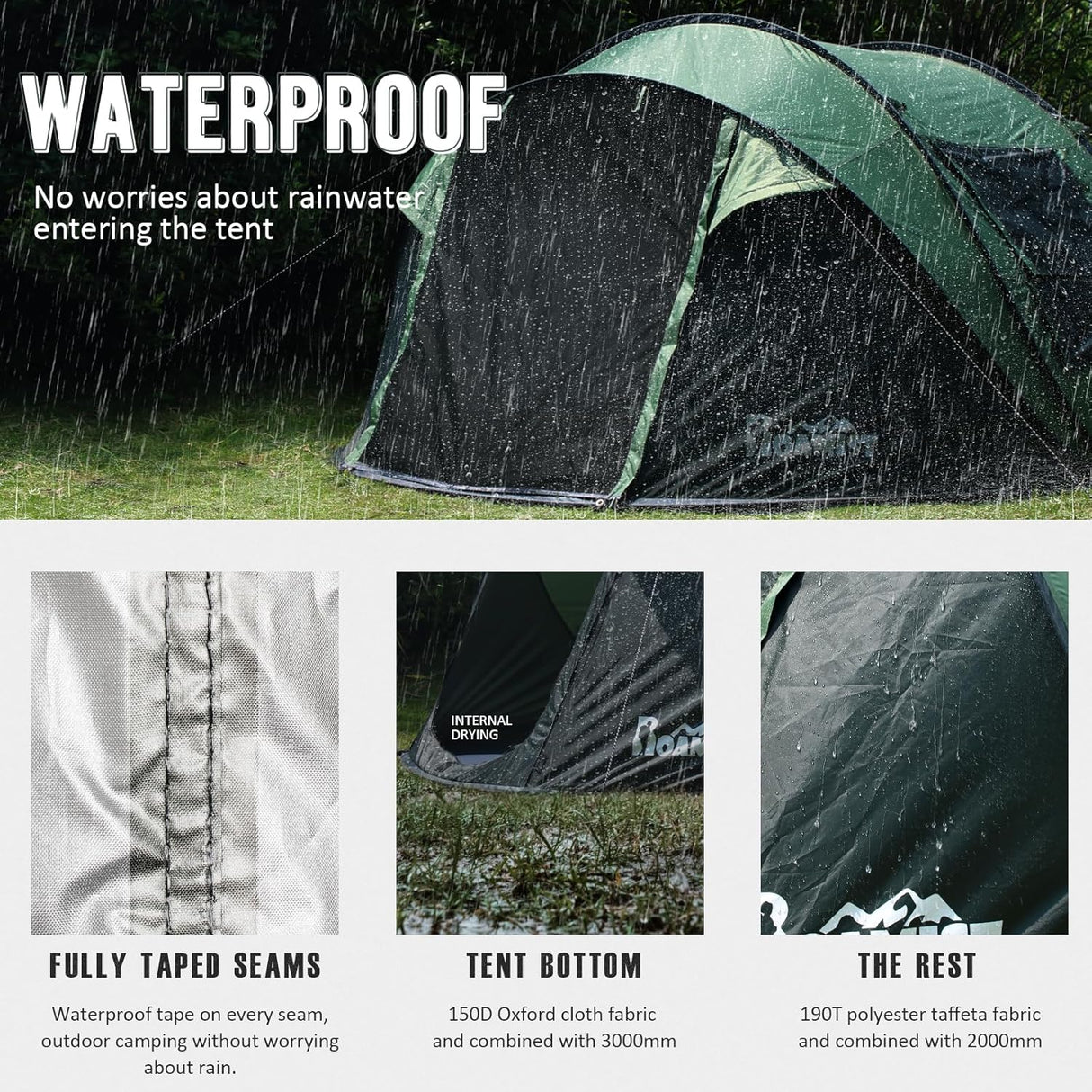 Tienda de Camping 2/3/4 Personas, Impermeable y Automático