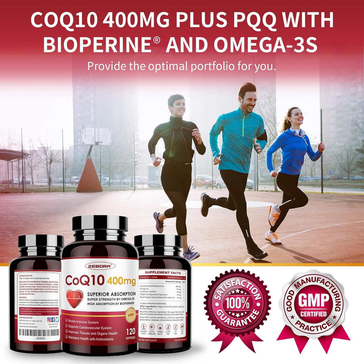 Suplemento de CoQ10 400mg, Antioxidante, 120 Servings