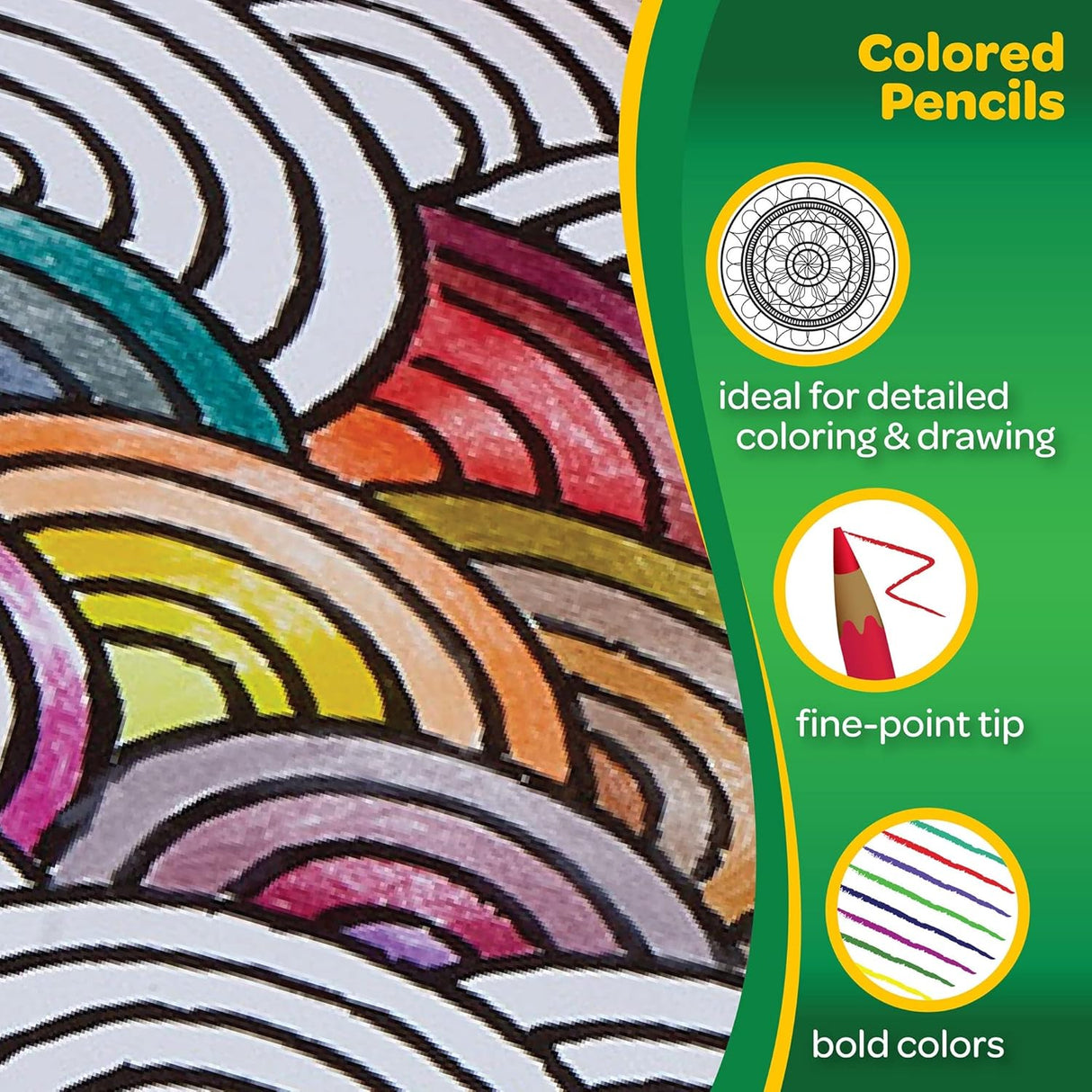 Crayola Juego de lápices de colores, suministros escolares, colores surtidos, 36 unidades, largo