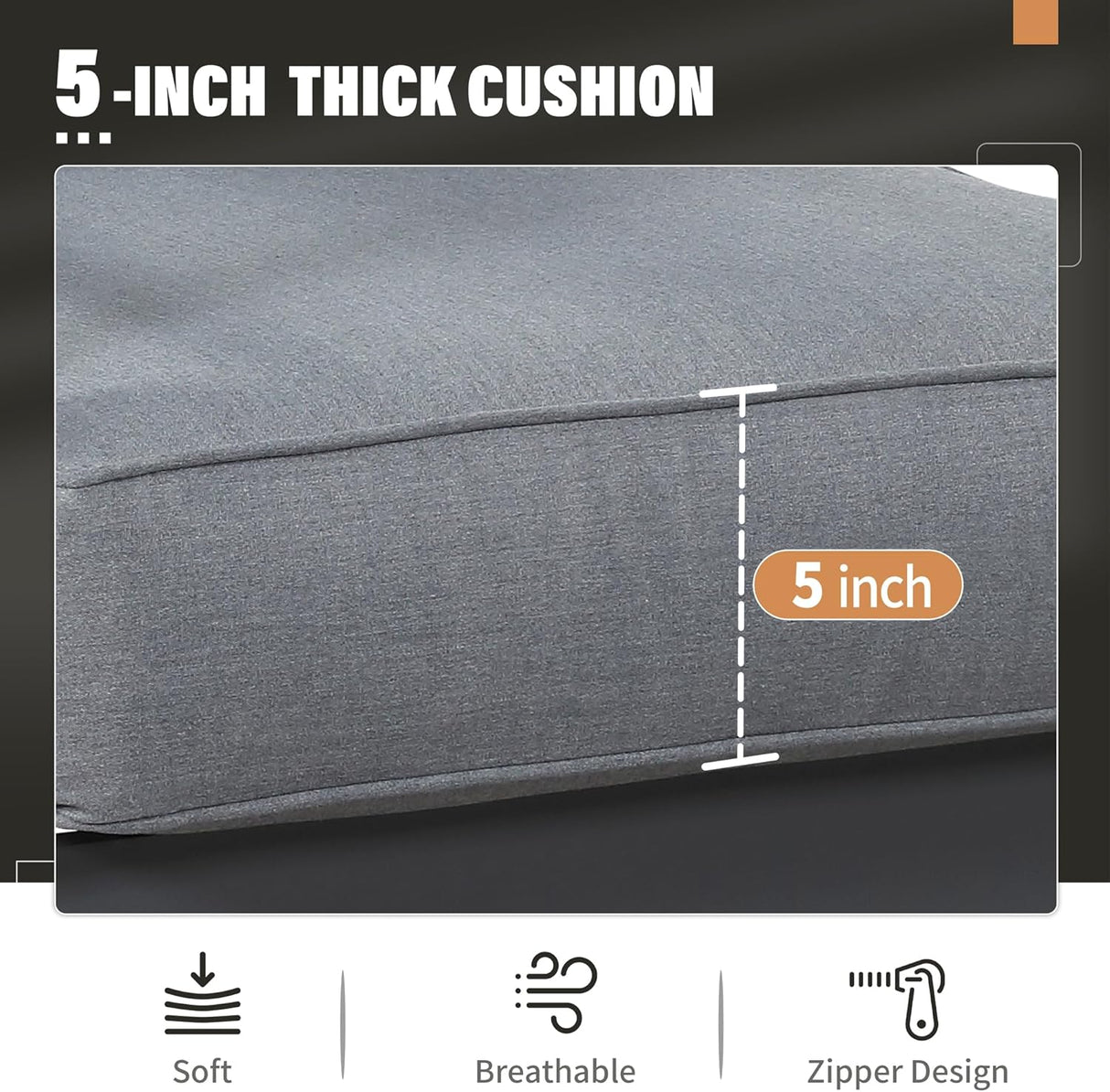 Solaste Juego de muebles de aluminio para exteriores, 4 piezas, sofá seccional de conversación con mesa, color gris