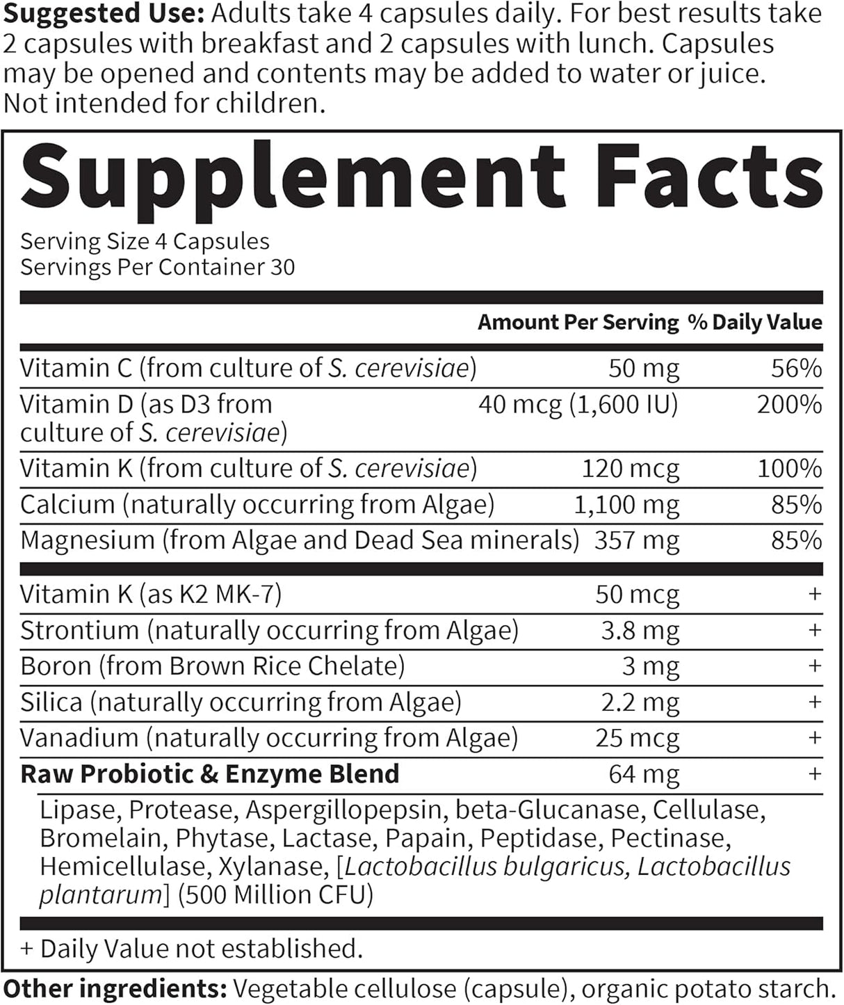 Suplementos Alimenticios de vitamina RAW CALCIO