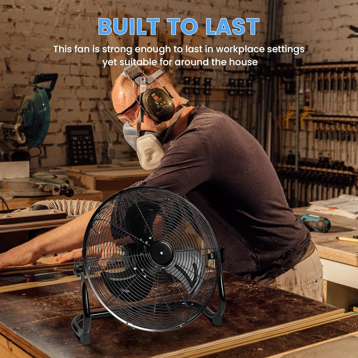 Ventilador de Piso a Batería Simple Deluxe 12 Pulgadas Portátil