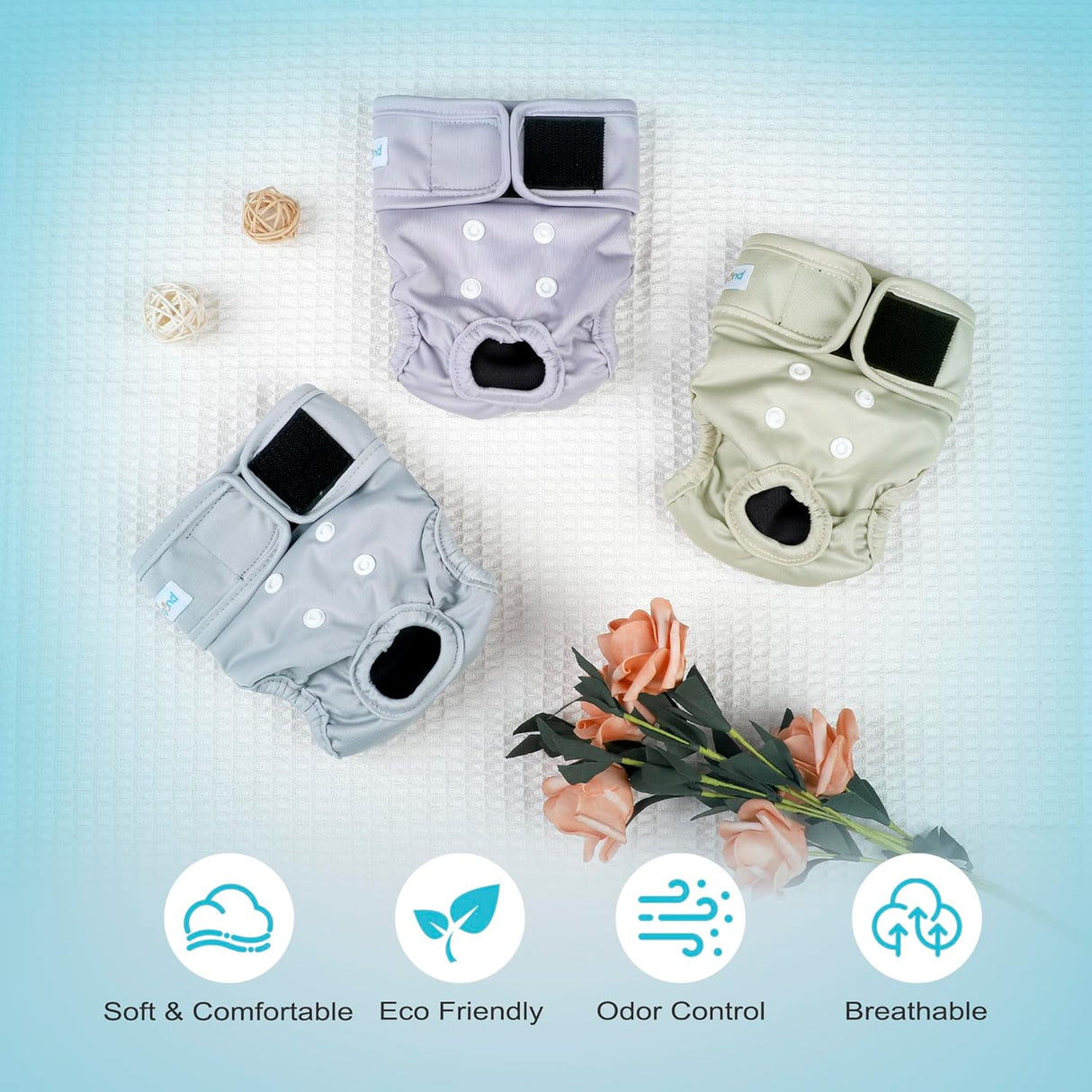 Paw Legend Pañales lavables (3 unidades, XS)