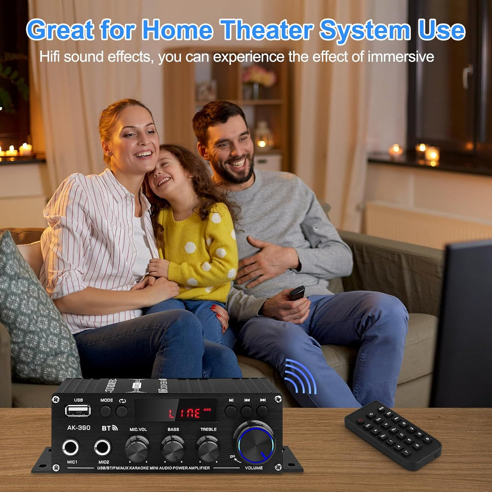 Amplificador Estéreo para Altavoces, 40W, Bluetooth 5.0, AK-390