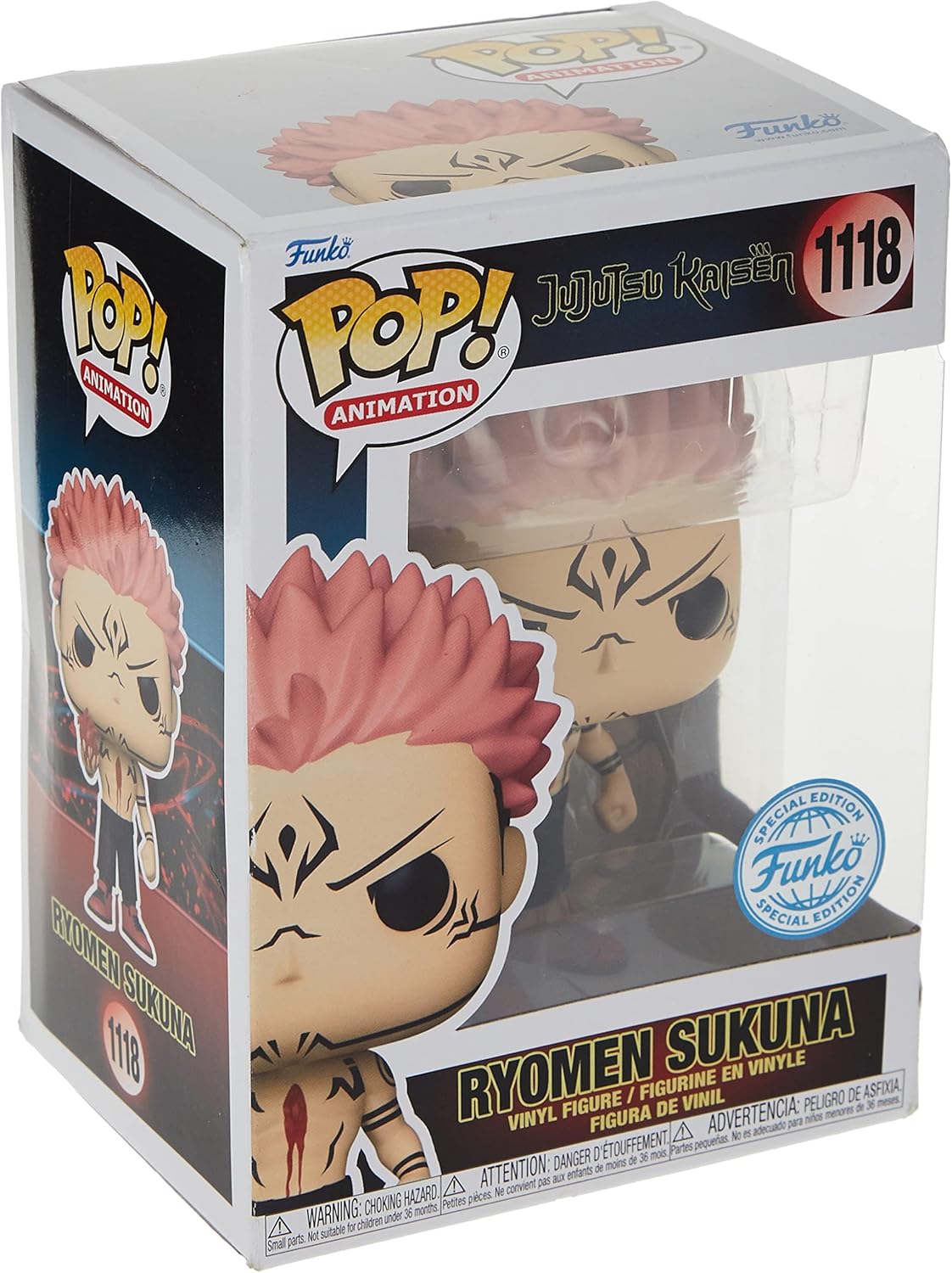 Figurita Sukuna Funko Jujutsu Kaisen 9 cm con corazón