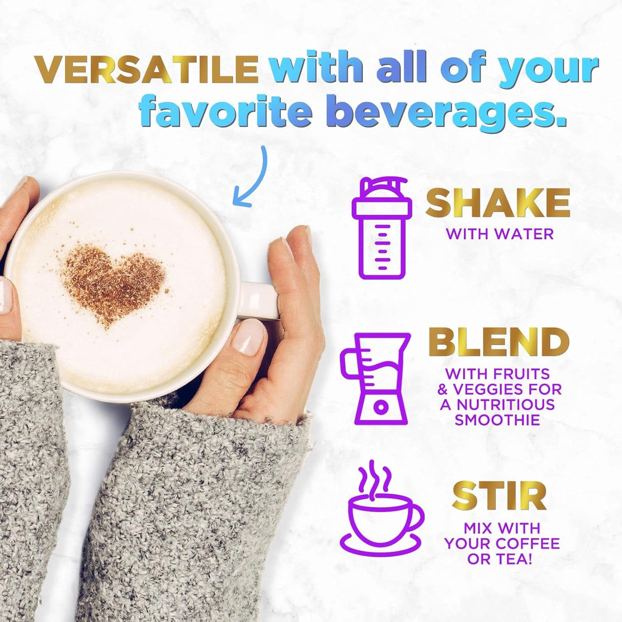 Polvo de péptidos de colágeno con ácido hialurónico y biotina