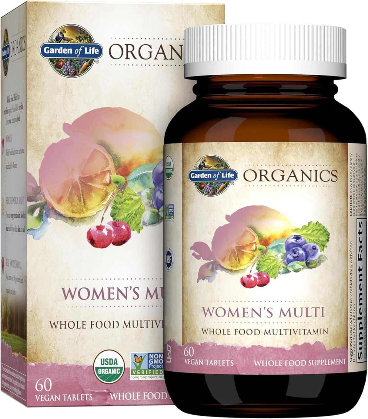 Multivitamínico Orgánico Garden of Life para Mujeres, 60 Tabletas