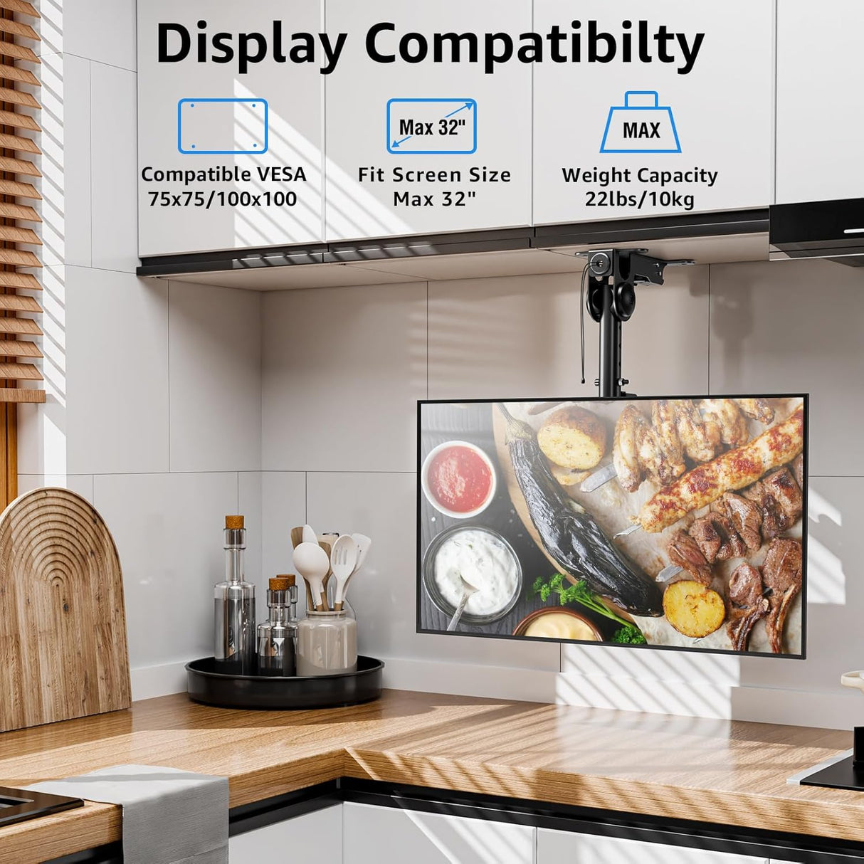 Soporte de TV Plegable MOUNTUP, Ajustable, VESA 75x75, MU0049