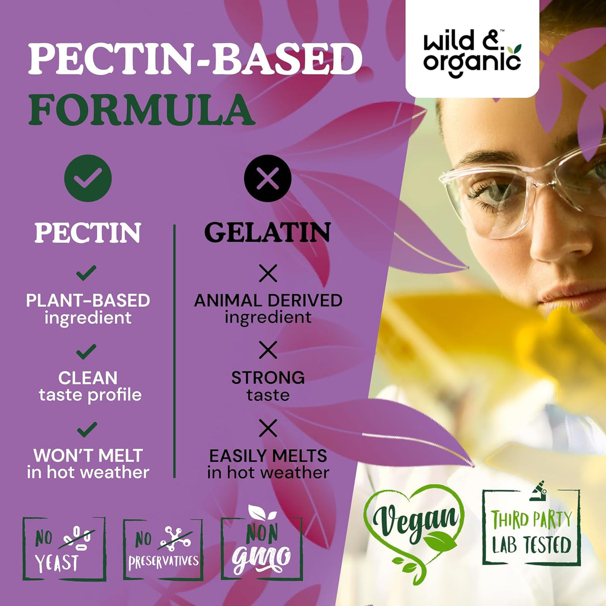 Suplemento Wild & Organic Gomitas de resveratrol 1000 mg 60