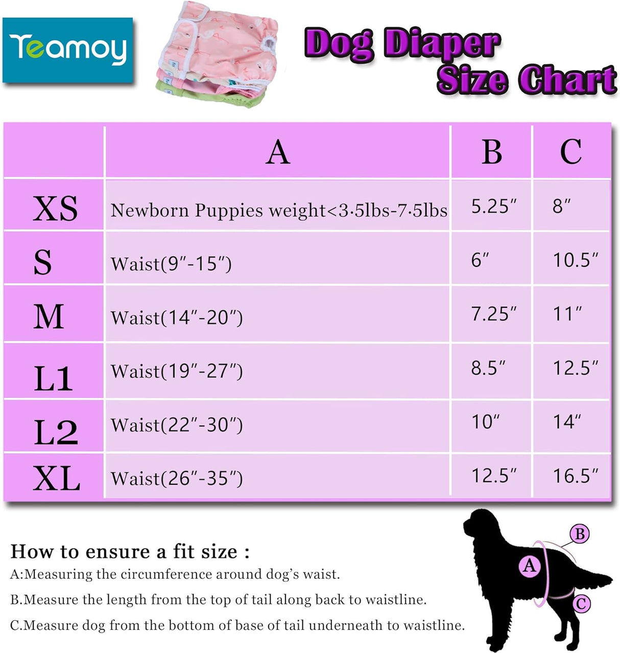 Teamoy – Pañales lavables para perros hembras súper absorbentes y cómodos