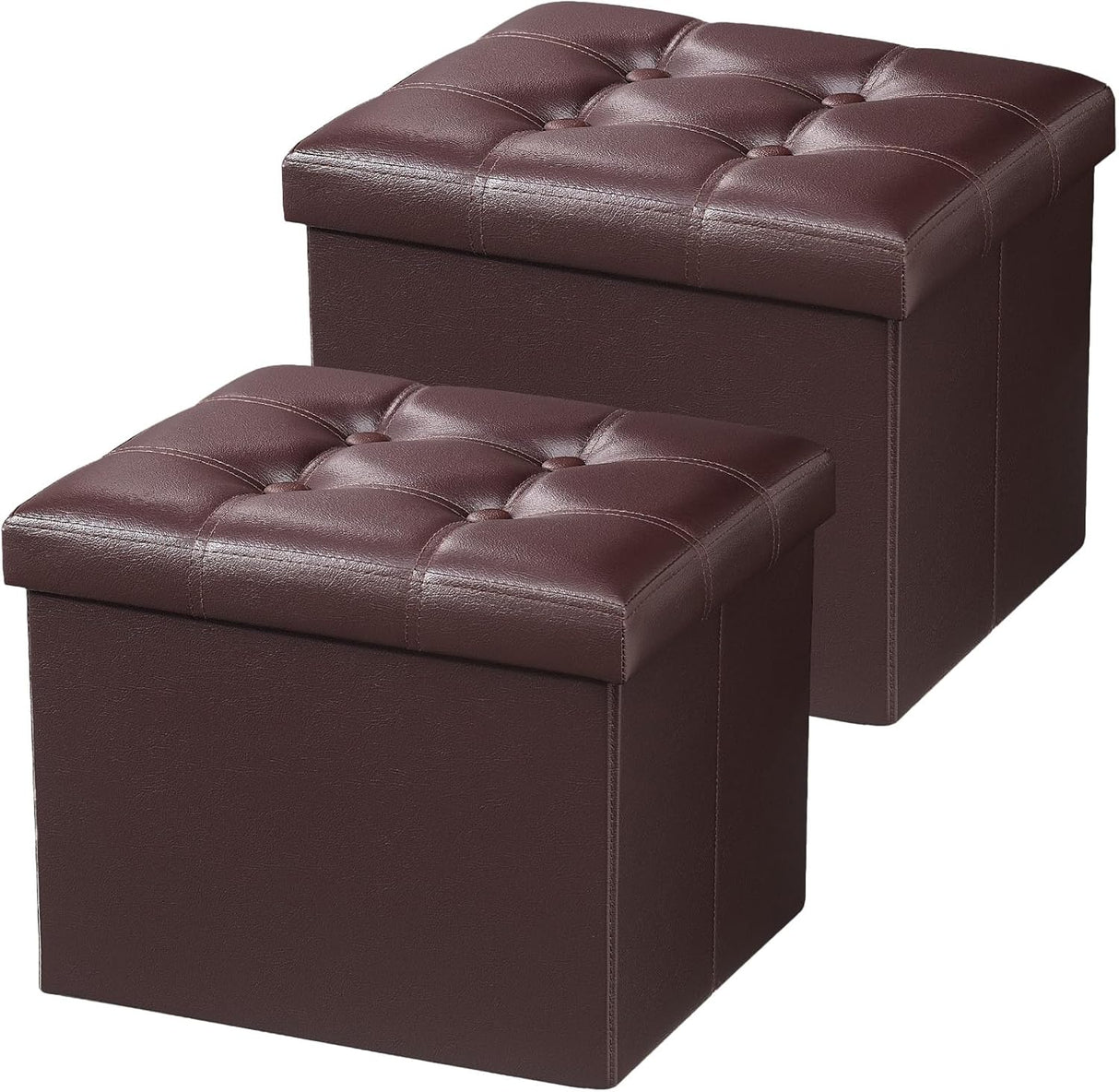 Otoman de almacenamiento plegable, reposapiés, 17 pulgadas