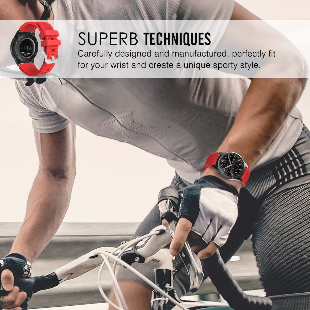 Correa de reloj deportiva de repuesto de silicona