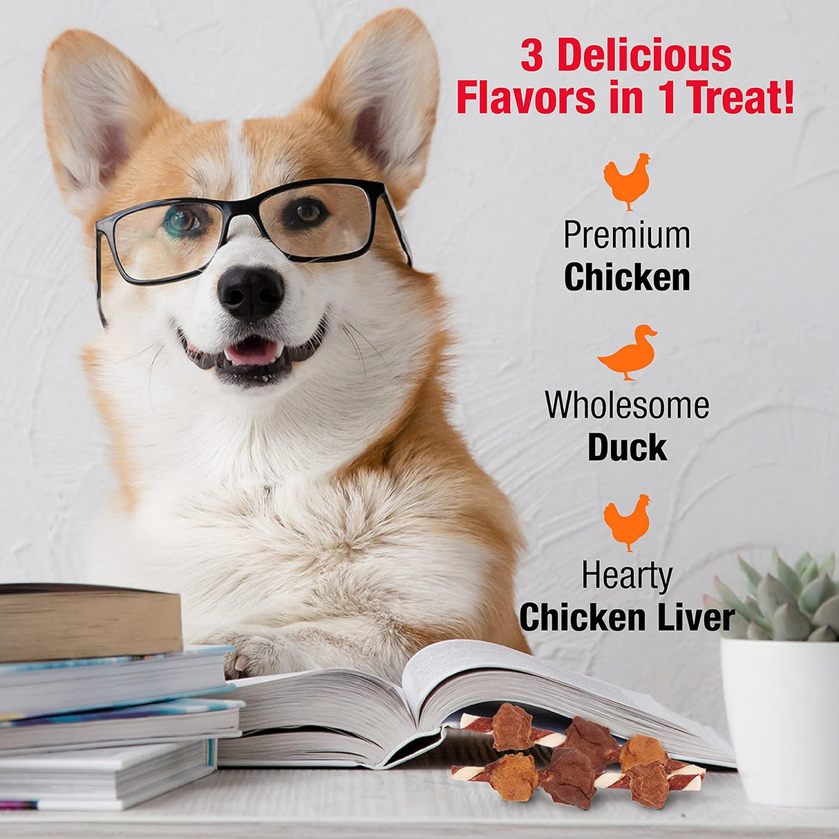 Kabobs de Rawhide Triple Sabor para Perros Good'N'Fun 1.5 lb