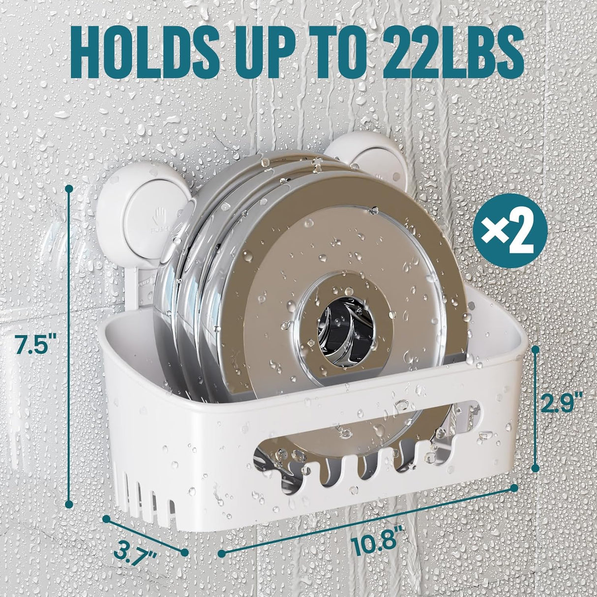 Organizador de ducha sin taladros, estante de baño, extraíble