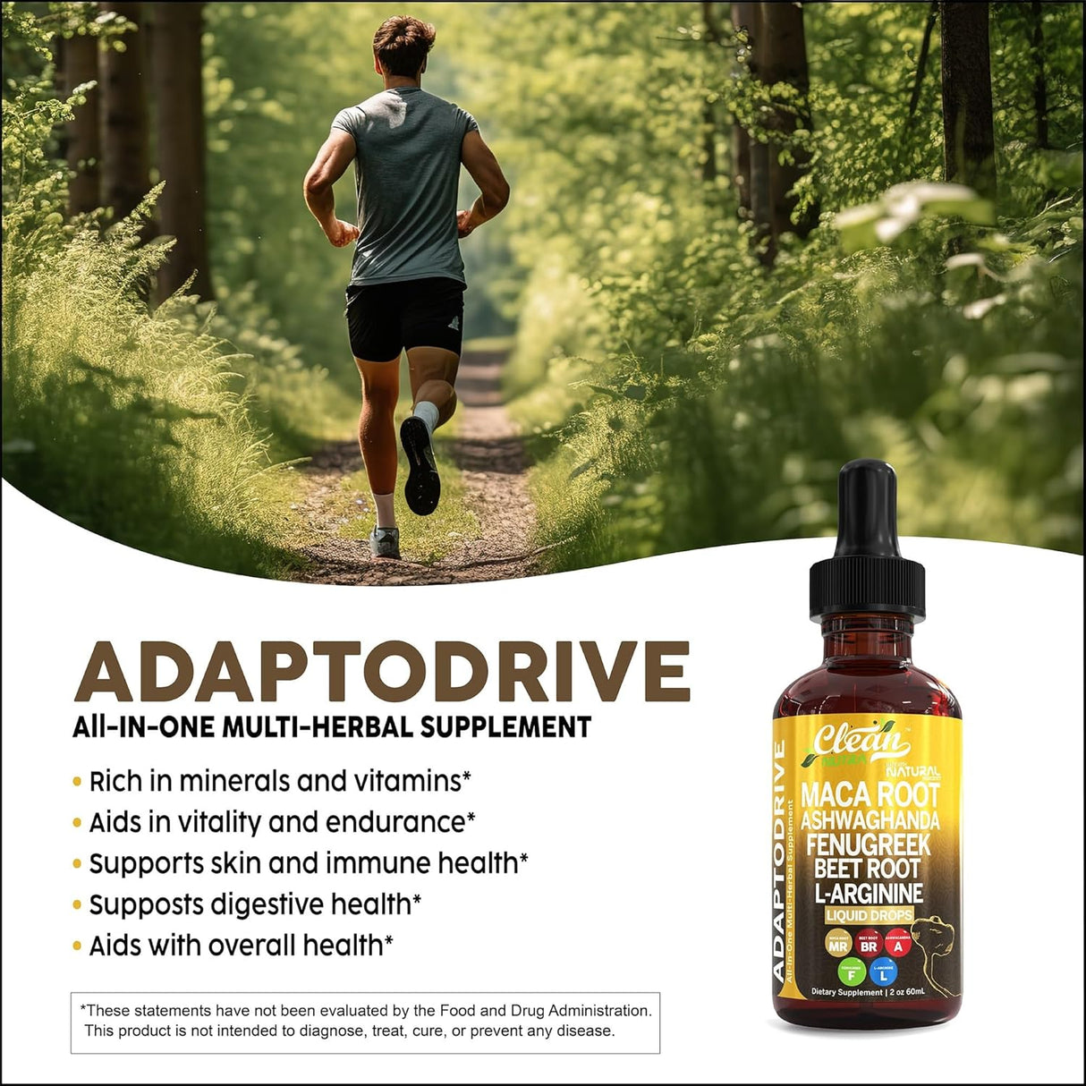 Gotas de Maca con Ashwagandha - Adapto Drive de Clean Nutra