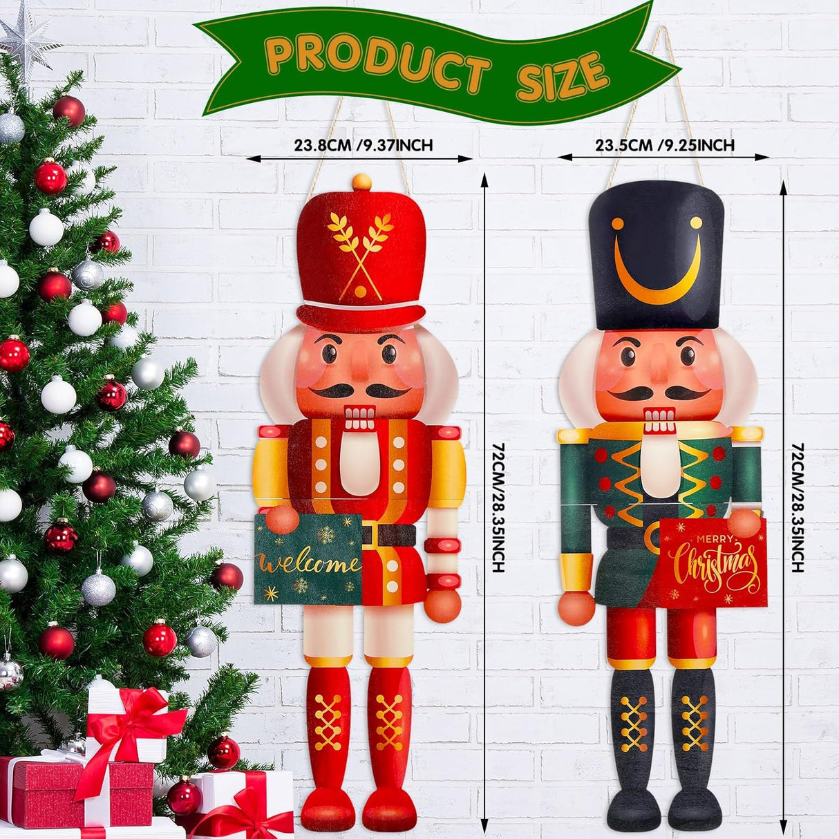 Decoración de Navidad Hiboom, Soldados de Madera, 2 Pcs