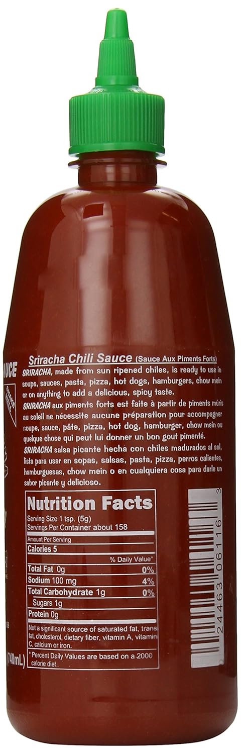 Huy Fong Salsa Chili Sriracha caliente, 28 onzas, paquete de 6