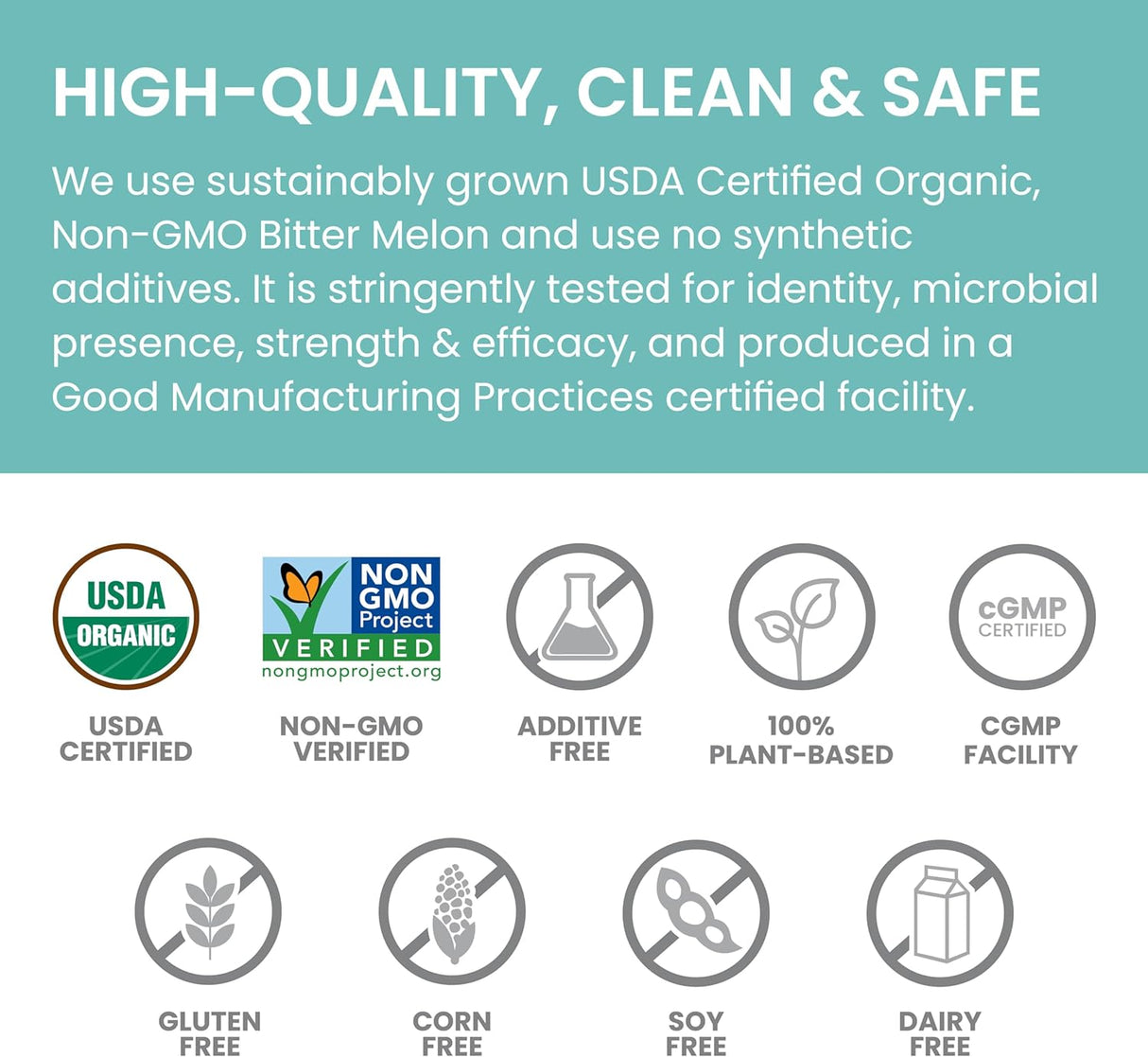 Suplemento de Melón Amargo Orgánico, Apoyo Glucémico, 660 mg