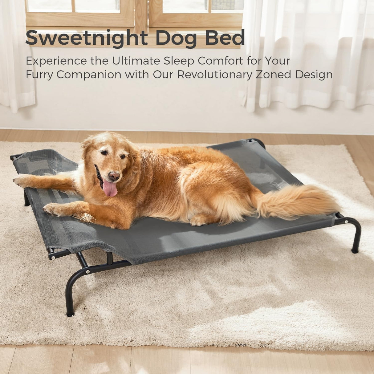 Cama Elevada para Perros Sweetnight con Respaldo, 43 Pulgadas