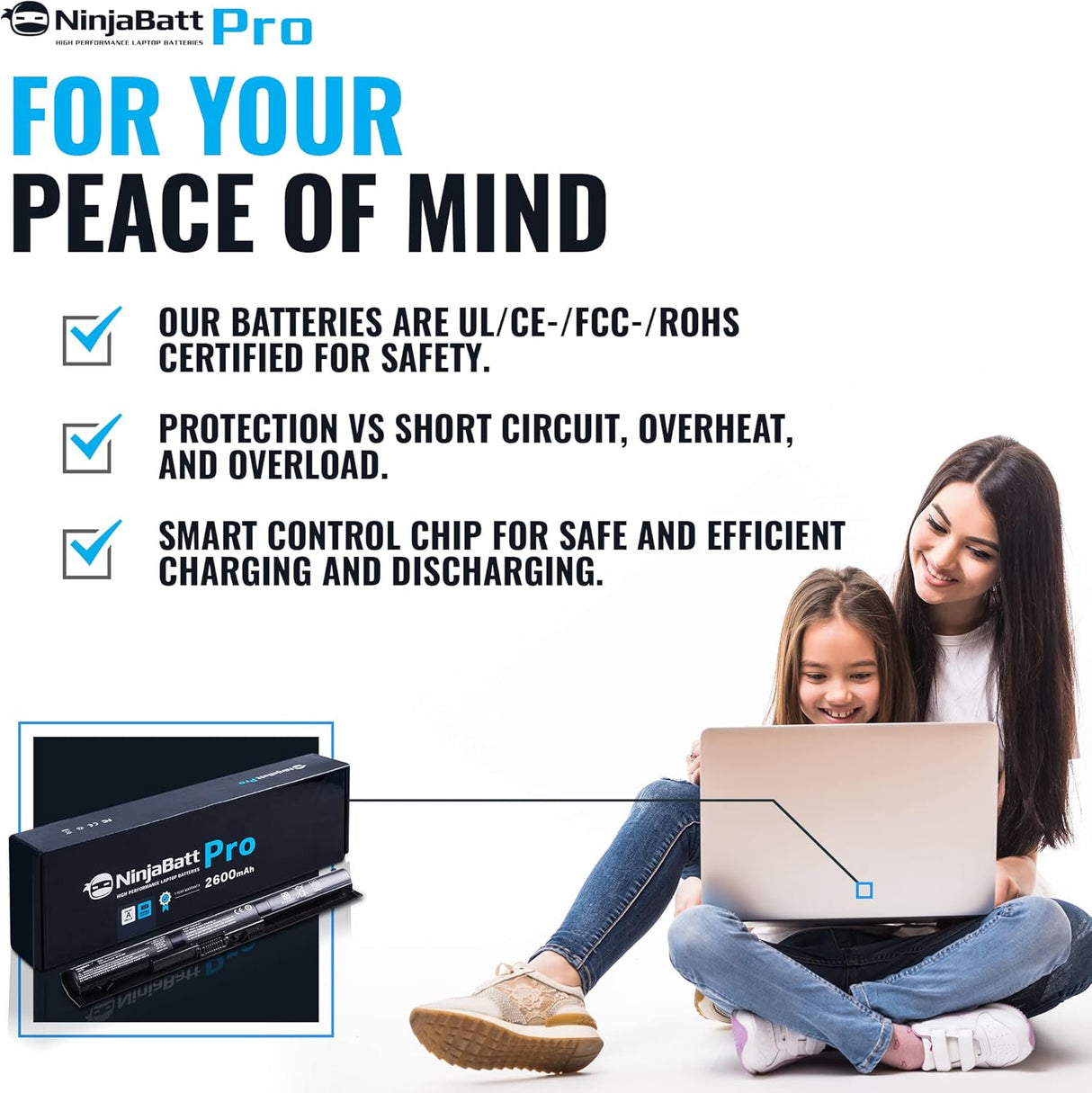 Batería Pro para HP, 4 celdas de 2600mAh/38Wh HS04 NinjaBatt