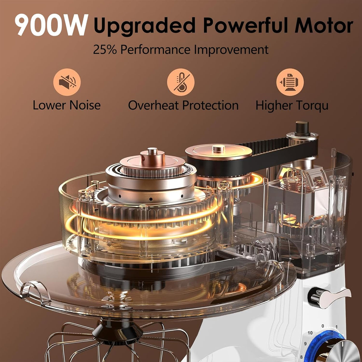 Batidora de Pie Kitchen in the Box 900W 8.5QT 10 Velocidades