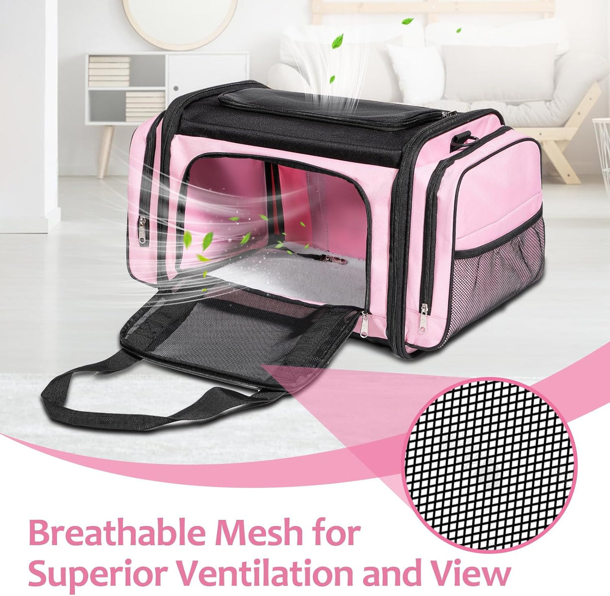 Transportador grande para 2 gatos, marca XYZ, suave y plegable