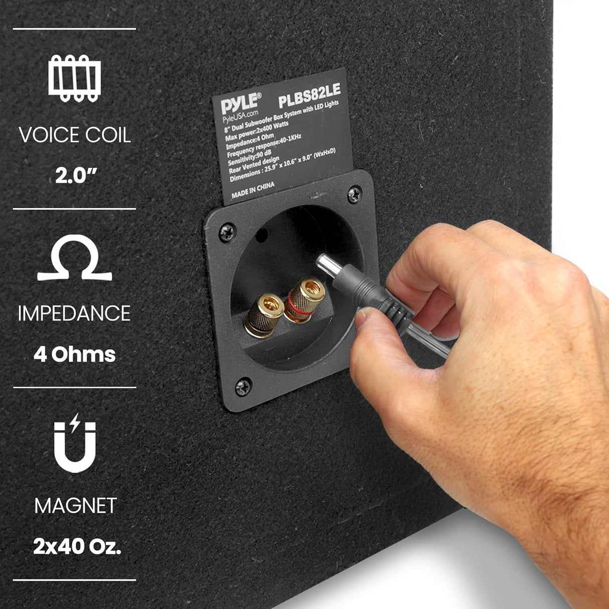 Parlantes de caja de subwoofer dual PYLE PLBS102LE