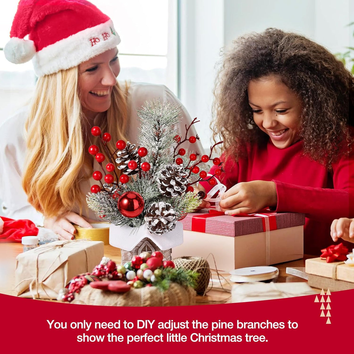 Árbol de Navidad Artificial Hatisan con Adornos y Piñas