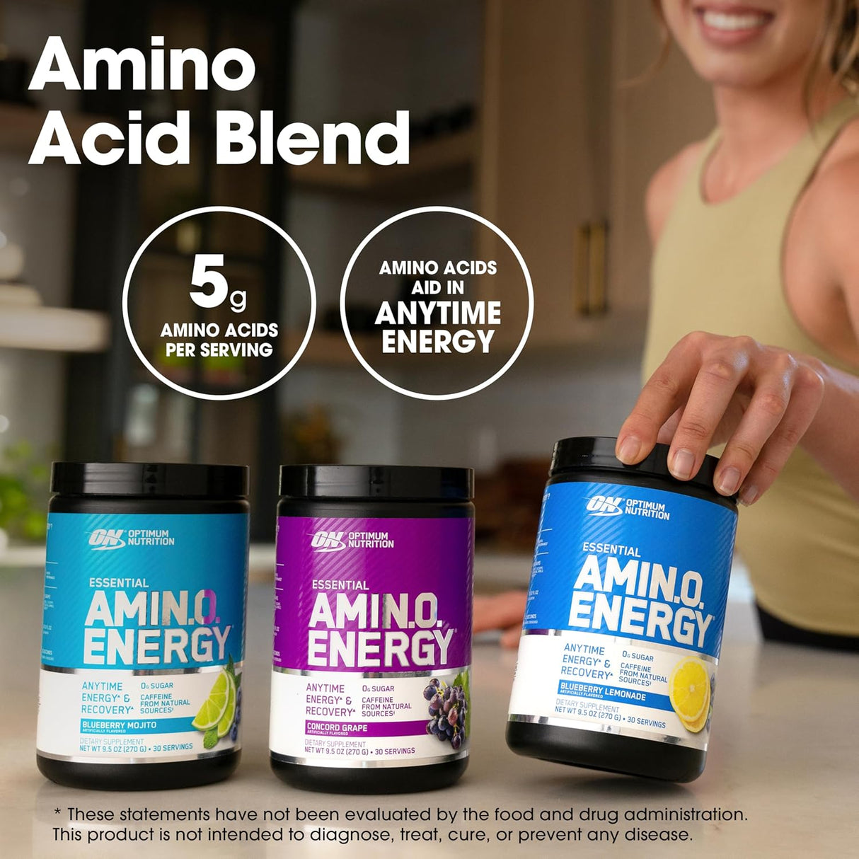 Amino Energy Pre Workout Optimum Nutrition BCAA 30 Servs