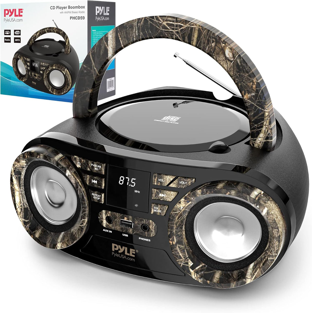 Reproductor de CD portátil Bluetooth PYLE-HOME PHCD55
